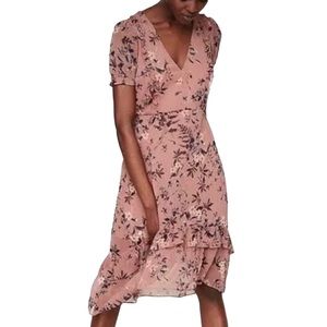 Express dusty rose floral ruffled dress